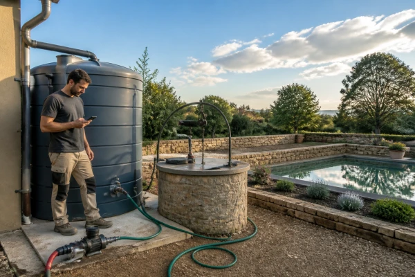 Récupération eau pluie citerne puits